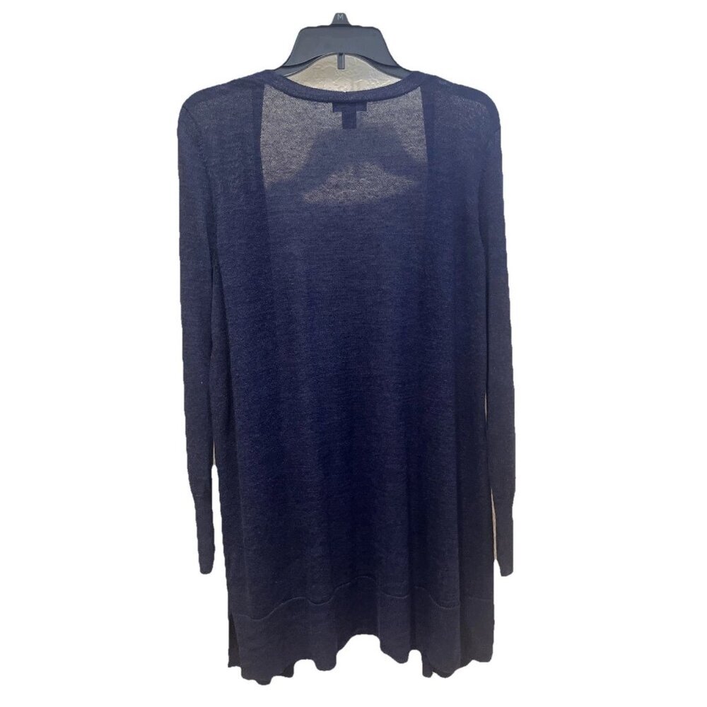 Halogen Open Cardigan Women’s Sz 1 Navy Blue Oversized Breathable‎ Longline Cozy